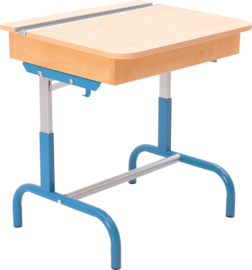 Tafel met een houten opbergbak met verstelbare hoogte 3-5 - blauw -beuk
