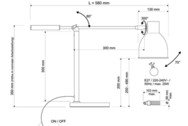 Bureaulamp MAUL Finja excl. lamp voet zwart