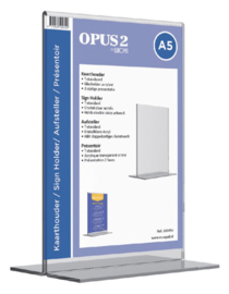 Kaarthouder OPUS 2 T-standaard A5 staand acryl
