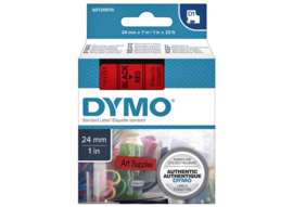 Labeltape Dymo 53717 D1 720970 24mmx7m zwart op rood