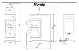 Koffiezetapparaat Bravilor Mondo + 2 glazen kannen