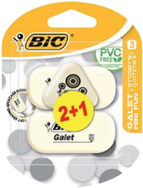 Gum Bic Galet blister à 2 stuks + 1 gratis