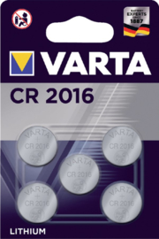 Batterij Varta knoopcel CR2016 lithium blister à 5stuk