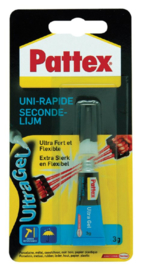 Secondelijm Pattex ultra gel tube 3gram op blister