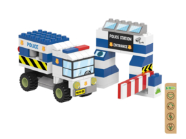 BiOBUDDi Politieauto met Slagboom BB-2038  141 dlg.