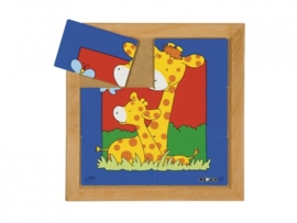 Puzzel giraf moeder/kind 6 dlg. 24x24 cm