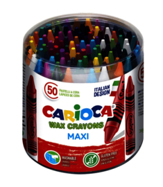 Waskrijtjes Carioca pot à 50 stuks maxi assorti