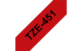 Labeltape Brother P-touch TZE-451 24mm zwart op rood