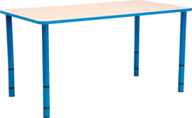 Rechthoekige Quint-tafel 115 x 65 cm. 40-58cm hoogte verstelbaar blauw