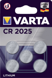 Batterij Varta knoopcel CR2025 lithium blister à 5stuk