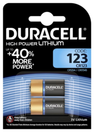 Batterij Duracell 2xCR123 high power lithium