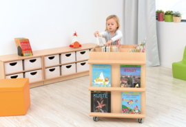 Flexi boekenkast met wielen