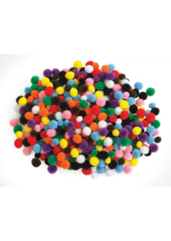 Mini pompons assorti 1.5 cm 450 stuks