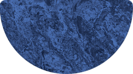Stil tafelblad Plus, halfrond, 60 x 120 cm - blauw