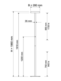 Vloerlamp MAUL Javal LED dimbaar aluminium