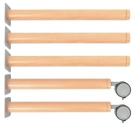 Set van 5 poten voor Flexi vijfhoekige tafelbladen - hoogte: 52 cm