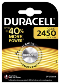 Batterij Duracell knoopcel 1xCR2450 lithium Ø24mm 3V-540mAh