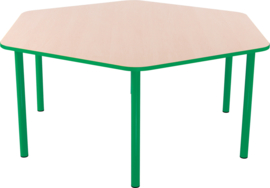 Zeshoekige Quint-tafel 128 cm 40-58cm groen