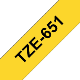 Labeltape Brother P-touch TZE-651 24mm zwart op geel