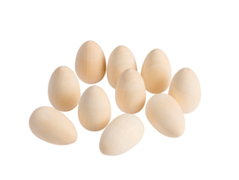 Massief houten eieren 10 dlg.