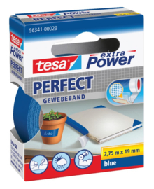 Plakband Tesa textiel 19mmx2.75m blauw