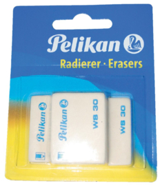 Vergroten PelikanPelikanPelikan Gum Pelikan WS30 37x30x9mm potlood zacht blister à 3 stuks wit