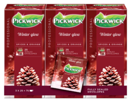 3x stuks Thee Pickwick wintergloed 25 zakjes van 2gr