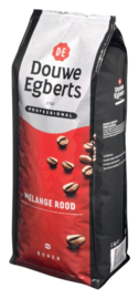 Koffie Douwe Egberts bonen fresh melange Rood 1000gr