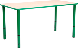 Rechthoekige Quint-tafel 115 x 65 cm. 40-58cm hoogte verstelbaar groen