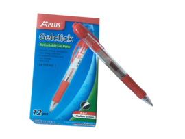 A+plus gel balpen met drukknop rood 12 stuks