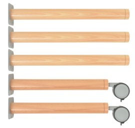 Set van 5 poten voor Flexi vijfhoekige tafelbladen - hoogte: 58 cm