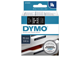 Labeltape Dymo 45811 D1 720910 19mmx7m wit op zwart