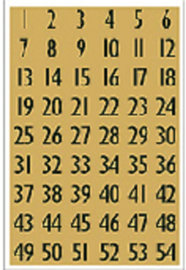 Etiket Herma 4146 13x12mm getallen 0-9 zwart op goud