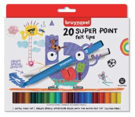 Viltstift Bruynzeel Kids super points - 20 stuks assorti