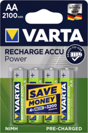 Batterij oplaadbaar Varta 4xAA 2100mAh ready2use