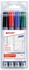 Viltstift edding 250 whiteboard rond ass 1.5-3mm etui à 4st