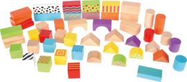 Houten blokken - kleuren, 50 stuks