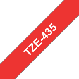 Labeltape Brother P-touch TZE-435 12mm wit op rood