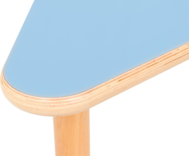 Driehoekige Flexi- tafel 108x80x80cm blauw 40-58cm hoogte verstelbaar