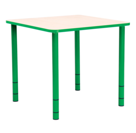 Vierkante Quint-tafel 65 x 65 cm 40-58cm hoogte verstelbaar groen