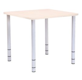 Vierkante Quint-tafel 65 x 65 cm 40-58cm hoogte verstelbaar esdoorn