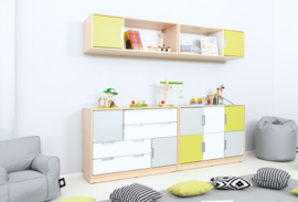 Quadro - brede hangkast met scheidingswand - rechts