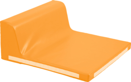 Vierkant zitje met rugleuning - oranje
