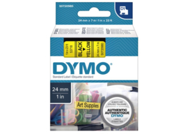 Labeltape Dymo 53718 D1 720980 24mmx7m zwart op geel