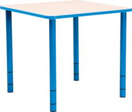 Vierkante Quint-tafel 65 x 65 cm 40-58cm hoogte verstelbaar lichtblauw