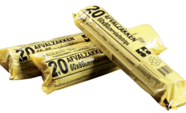 Vuilniszak Komo 60l grijs 20 stuks op rol