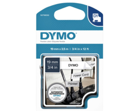 Labeltape Dymo 16954 D1 718050 19mmx3.5m nylon zwart op wit