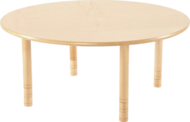 Ronde Flexi tafel 120cm beuken 58-76cm hoogte verstelbaar