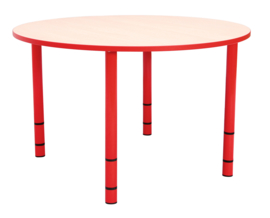 Ronde Quint-tafel 90 cm 40-58cm hoogte verstelbaar rood