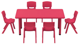 Dumi rechthoekige tafel - rood